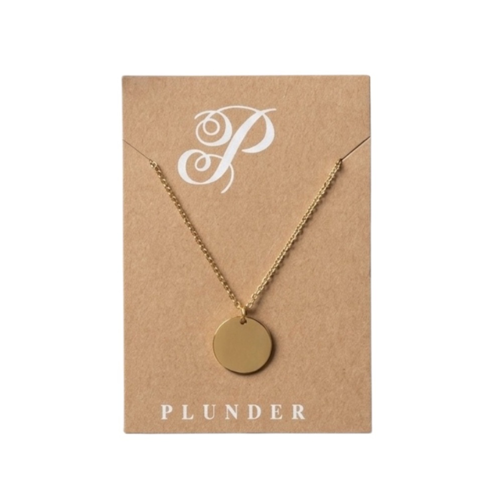 Plunder Gold Circle Pendant Necklace
